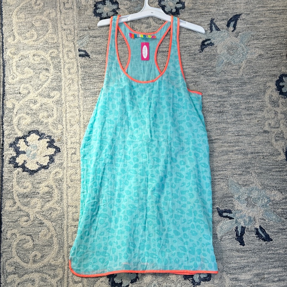 Women's Blue and hot pink swim coverup